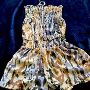Love Tease Blue and Gold romper